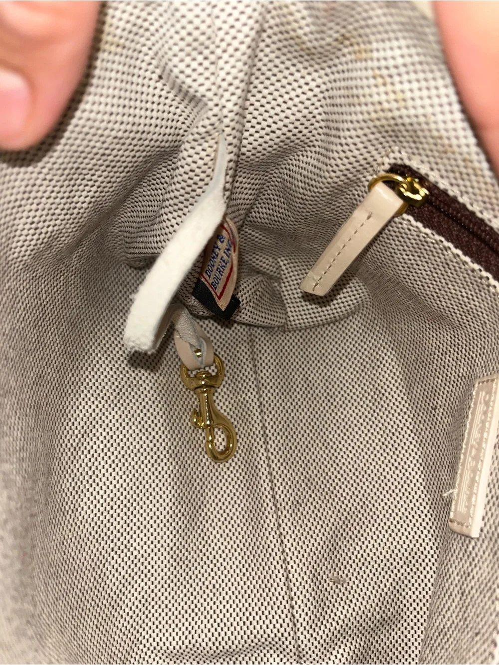 Dooney & Bourke Beige/Tan Monogram Shoulder Bag